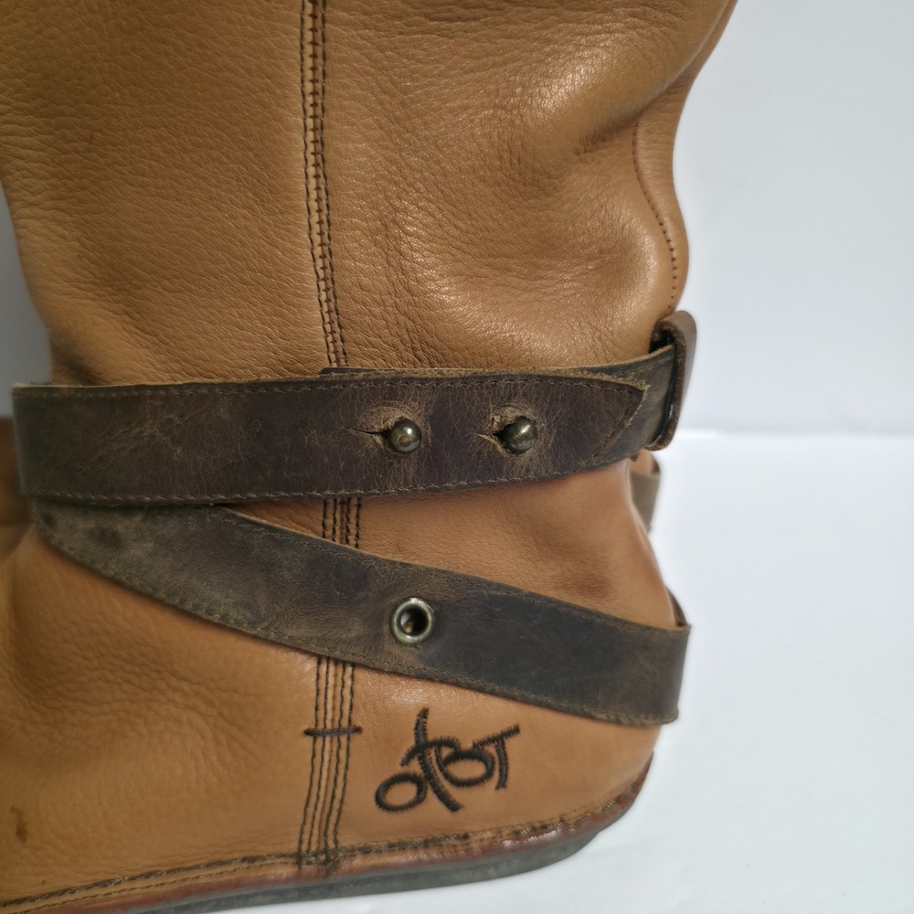 OTBT Johnston Tan Leather Strappy Slouch Boots Women's Size 8 Dandelion Boho - Picture 9 of 16